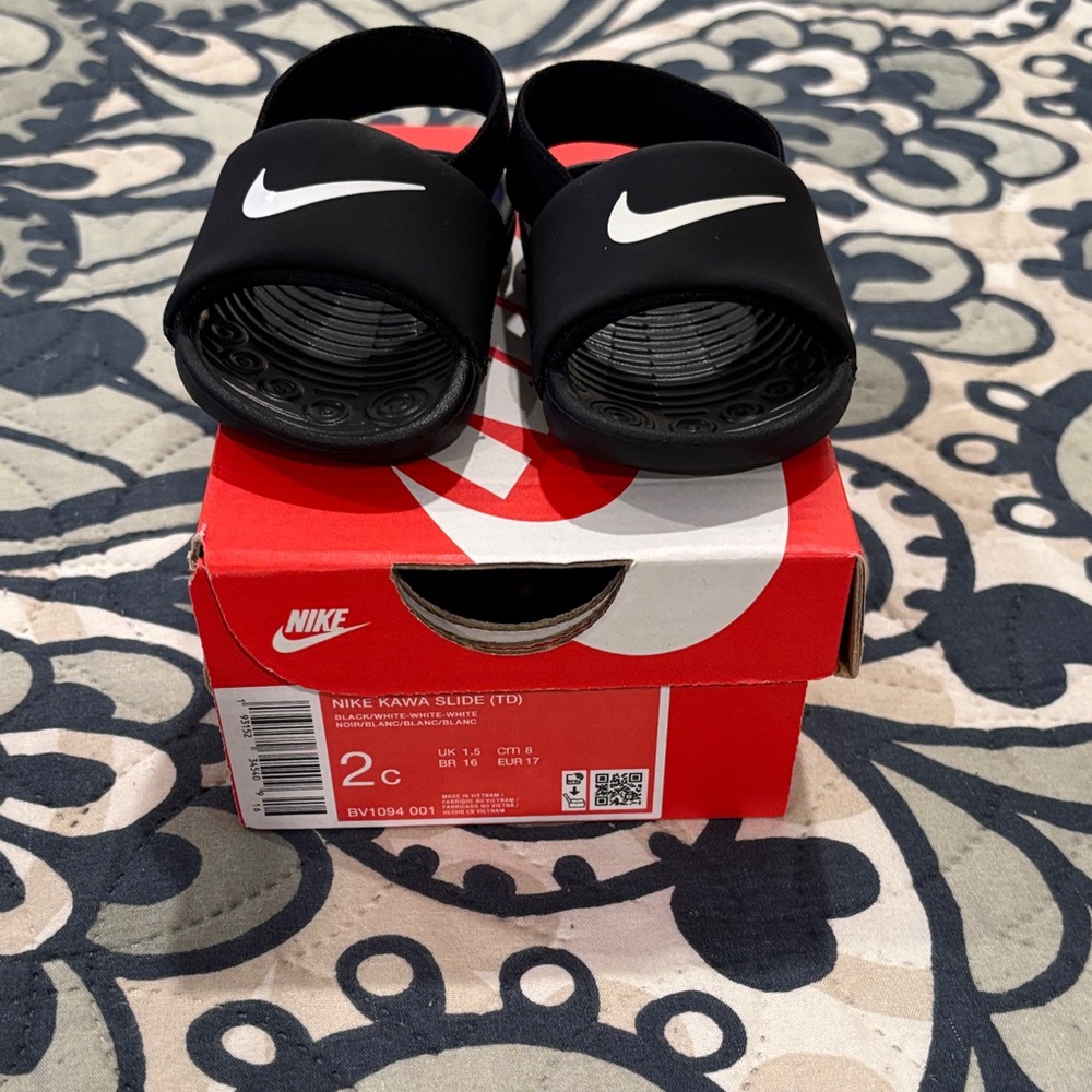 Nike Kids Black Kawa Slide Sandals